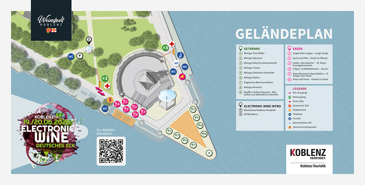EWine_Gelaendeplan_D_ECK_Bauzaun-Banner_3400x1730mm_06-26_02_FA.jpg © Koblenz-Touristik GmbH Geländeplan Electronic Wine 2026 © Koblenz-Touristik GmbH